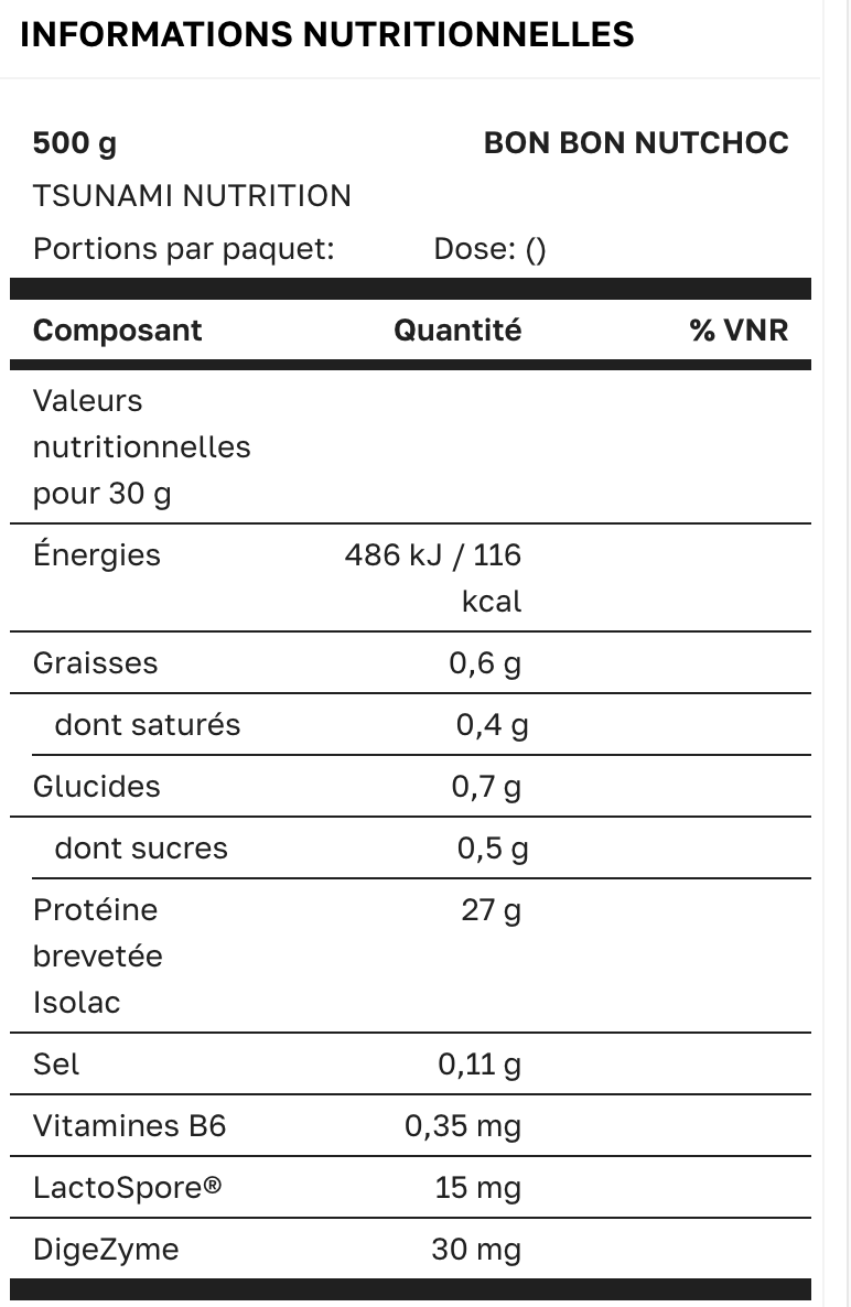 WHEY ISOLATE PURE PROFESSIONAL  500g - Chocolat