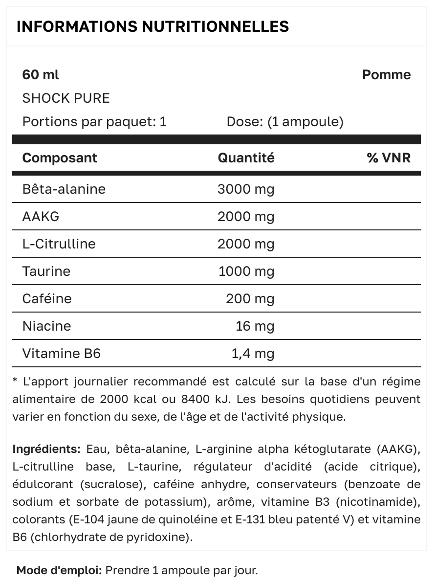 SHOCK PURE - 60 ml - Fruits Rouges