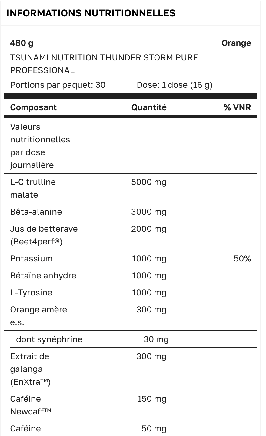 THUNDER STORM PURE PROFESSIONAL - Orange - 480 g